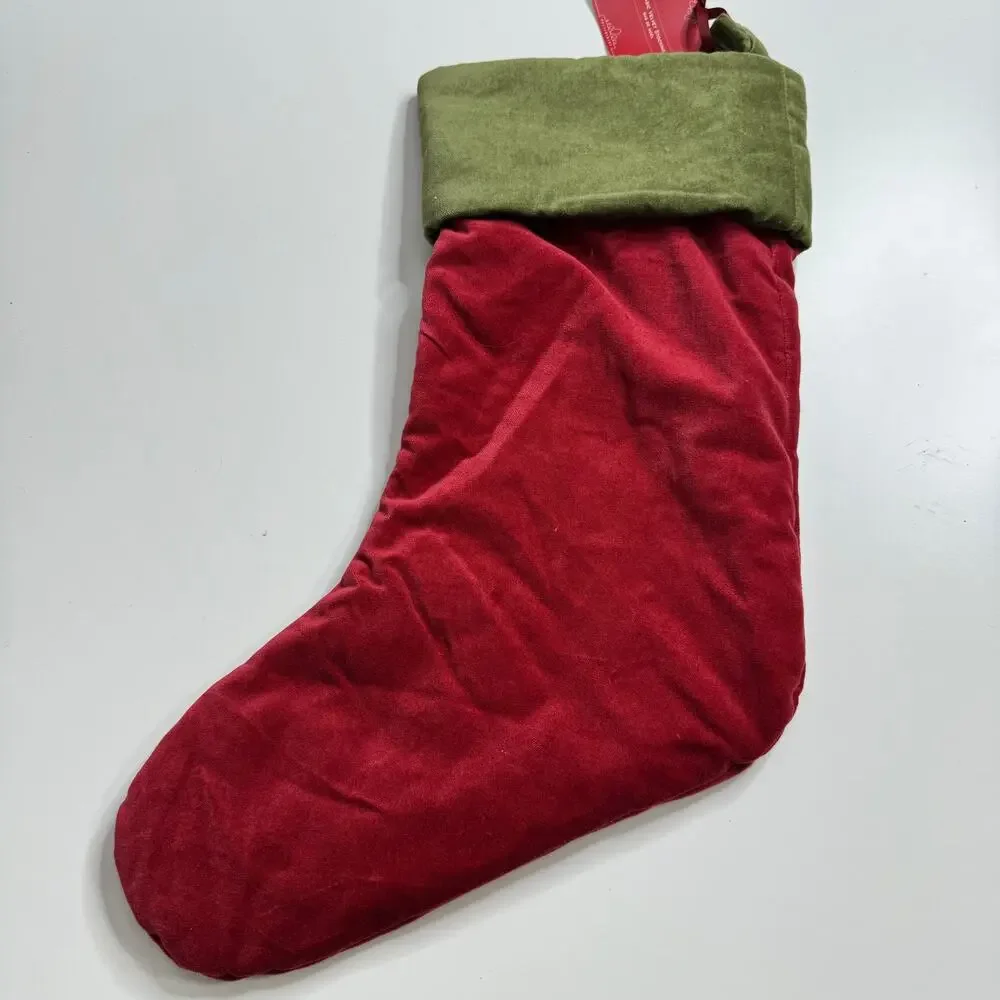 NWT POTTERY BARN Basic Velvet Stocking Emboridered MURPHY